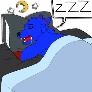 😴 d6ac045c ZZZ slaap, slapen, zzzz, bed, maan, nacht, harig, dromen telegram sticker