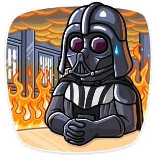 😥 2531638f Darth Vader Star Wars дарт вейдер, звездные войны, фильм, огонь, темная сторона telegram sticker