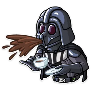 😨 5ffd142b Darth Vader Star Wars дарт вейдер, звездные войны, кофе, напиток, ситх лорд telegram sticker