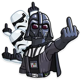 😠 654f39dc Darth Vader Star Wars звездные войны, дарт вейдер, средний палец, оскорбительный, штурмовик telegram sticker