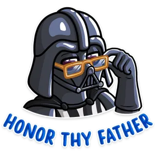🤓 666d4cb8 Darth Vader Star Wars HONOR THY FATHER отец, дарт вейдер, очки, фильм, космическая опера, уважение telegram sticker
