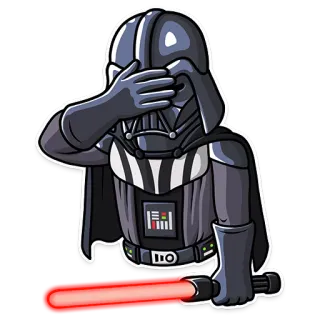🤦‍♂️ 90cc725e Darth Vader Star Wars дарт вейдер, световой меч, научная фантастика, злодей, фильм telegram sticker