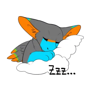 😴 1e4a4fe1 zzz dormir, dessin animé, animal, mignon, zzz, rêve whatsapp sticker