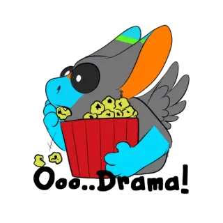 🍿 225995de Dessin animé, Monstre, Popcorn, Manger, Cinéma, Regarder, Mignon, Animé whatsapp sticker