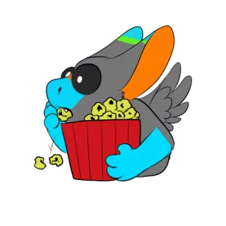 🍿 ea5317e3 dragon, dessin animé, pop-corn, collation, regarder, mignon whatsapp sticker