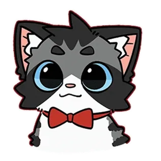 😀 1719d875 猫, 领结, 贴纸, 动物, 卡通, 可爱 telegram sticker