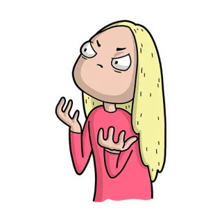 🤯 97a5f1f6 卡通, 女人, 女孩, 表情, 态度, 生气 telegram sticker