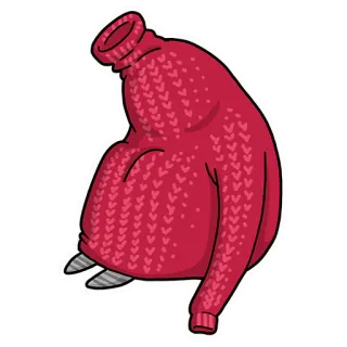 ☺️ e9663d6e 毛衣, 红色, 衣服, 卡通, 冬天, 暖和 telegram sticker