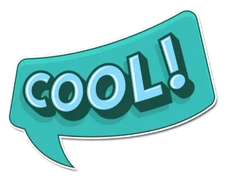 😉 185d190a COOL! เท่, คำพูด, บวก, อัศเจรีย์ whatsapp sticker