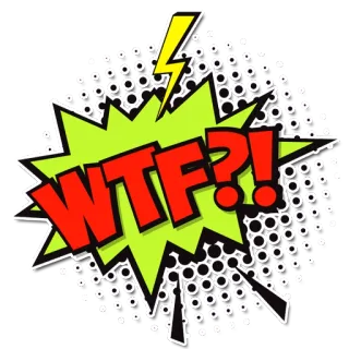 😡 5d7ff191 WTF?! คำอุทาน, การ์ตูน, สีหน้า, คำสแลง whatsapp sticker