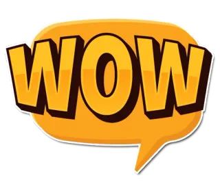 😱 a444fe56 WOW ว้าว, สีหน้า, การ์ตูน, คำพูด whatsapp sticker