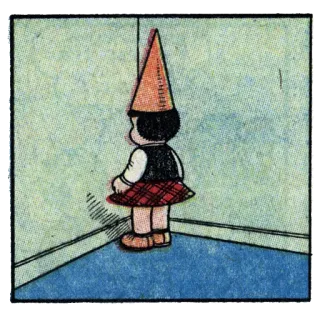 🤥 06efa0af coin, punition, cône, enfant, vintage, illustration, rétro telegram sticker