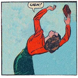 🙍 387efca6 UGH! BD, Pfff, Exaspéré, Vintage, Pop Art telegram sticker