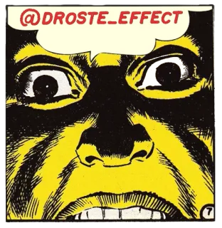 ™ f65dbb9a @DROSTE_EFFECT BD, Art, Visage, Illustration, Autocollant, Effet Droste telegram sticker