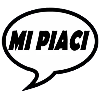😍 04b66d08 MI PIACI 意大利语, 短语, 气泡, 赞, 爱, 表达, 词 whatsapp sticker