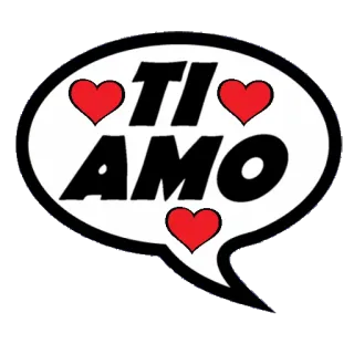 ❤️ 45f33a35 TI AMO 爱, 意大利语, 心, 气泡, 我爱你 whatsapp sticker