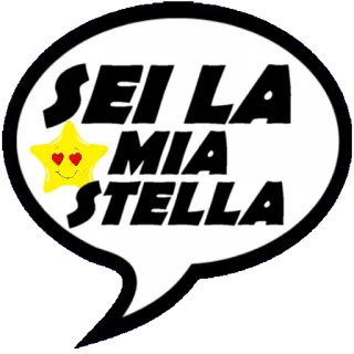 ⭐️ a8c389d3 SEI LA MIA STELLA 星星, 爱, 可爱, 意大利, 短语 whatsapp sticker