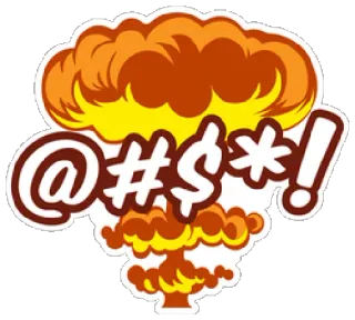 😠 5e81b1e0 @#$%*! eksplozja, kreskówka, złość, ocenzurowane, przekleństwa, wulgaryzmy telegram sticker