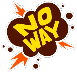 👐 a0e1019e NO WAY niemozliwe, ekspresja, reakcja, dymek, kreskówka, eksplozja telegram sticker