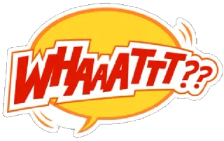 ❓ a6cb0469 WHAAATT?? szok, niespodzianka, wykrzyknik, kreskówka, dymek telegram sticker