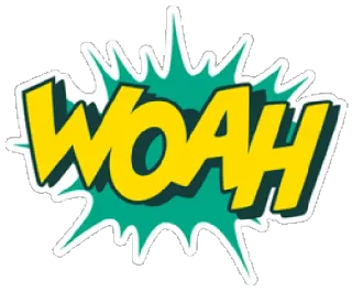 😮 aa8232e0 WOAH wykrzyknik, komiks, wow, niespodzianka, naklejka telegram sticker