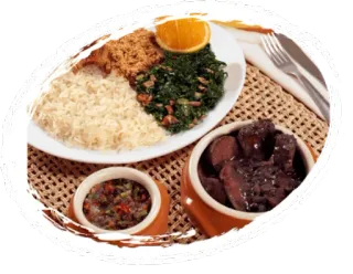 🍛 6552dca7 comida, prato, arroz, feijão, fatia de laranja, comida brasileira, feijoada, culinária telegram sticker