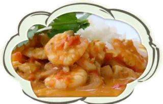 🍤 e36389b7 comida, camarão, arroz, frutos do mar, culinária, prato, refeição telegram sticker