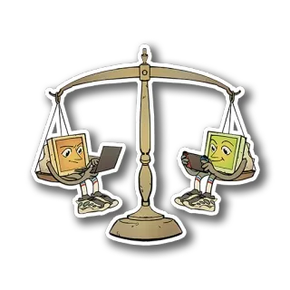 ⚖️ 3c69ccb3 ordinateur, équilibre, balance, technologie, dessin animé, internet whatsapp sticker