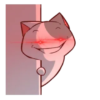 😈 2fdc811c 猫, 笑顔, のぞき見, アニメ, 不気味 telegram sticker