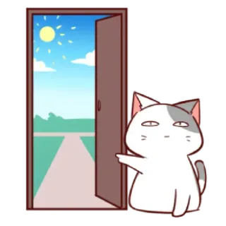🚪 c2a2f06b 猫, ドア, 退室, 動物 telegram sticker