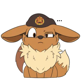🤨 8f6dc15a Eevee eevee, pokemon, cartoon, sowjetisch, udssr, hut telegram sticker