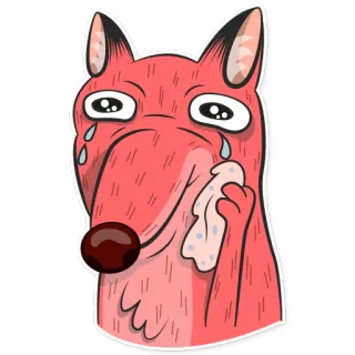 😢 7cbbcb73 huilen, vos, verdrietig, cartoon, dier, bedroefd telegram sticker