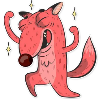 🙌 c0003804 vos, dier, schattig, cartoon, vrolijk, feest, sprankelend, leuk telegram sticker