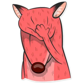 😣 fb862451 vos, dier, facepalm, teleurstelling, verlegen, spijt telegram sticker