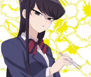 ⚡ 46d56a2f Komi Shouko Komi Can't Communicate Аниме, Коми, Коми не может общаться, Шоко, Девушка, Серьезная whatsapp sticker