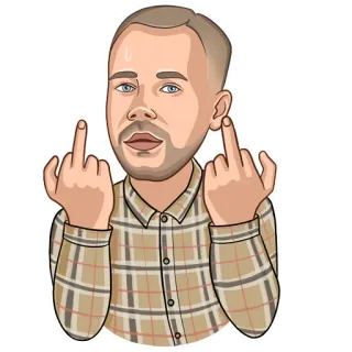 🖕 3722fcd6 dito medio, gesto volgare, offensivo, uomo, cartone animato, vaffa telegram sticker