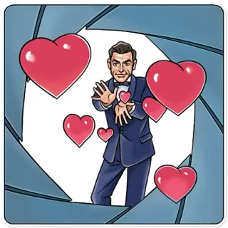 😘 1742a07f cœur, amour, homme, dessin animé, costume telegram sticker