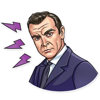 😳 1946c83b James Bond James Bond, agent, espion, costume, éclair telegram sticker
