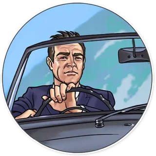 🚘 2a2f5d7c Sterling Archer Archer archer, Sterling Archer, espion, dessin animé, voiture, conduite telegram sticker