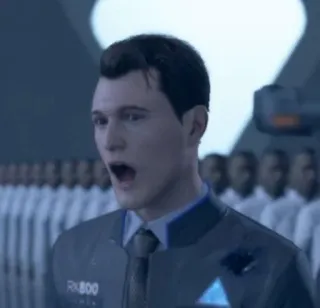 🌟 5bf6fdf9 Connor Detroit: Become Human android, cyberpunk, personaggio, gioco, persona, umano, intelligenza artificiale, robot telegram sticker