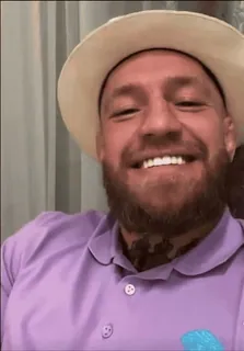 😍 96c46ce3 Conor McGregor Conor McGregor, MMA, UFC, combattant, chapeau, sourire, portrait telegram sticker