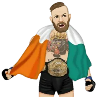 👑 11273e5e Conor McGregor คอเนอร์ แม็กเกรเกอร์, MMA, นักสู้, แชมป์, กีฬา, ไอร์แลนด์, ธงชาติไอร์แลนด์ telegram sticker