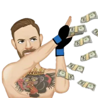👑 148e770e Conor McGregor Conor McGregor, เงิน, นักสู้, การ์ตูน, ความมั่งคั่ง, UFC, กีฬา telegram sticker