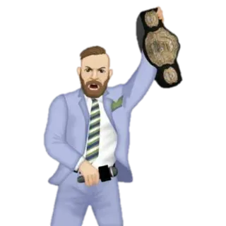 👑 1ed08bcf Conor McGregor MMA, UFC, ต่อสู้, คอเนอร์ แม็คเกรเกอร์, แชมป์, เข็มขัด, กีฬา telegram sticker