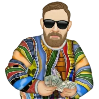 👑 20e3def4 เงิน, ความมั่งคั่ง, เงินสด, สไตล์, แว่นกันแดด telegram sticker