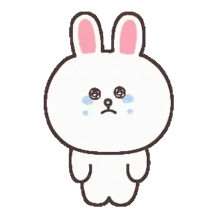 🐻 2889c118 Brown thỏ, buồn, dễ thương, hoạt hình, nhãn dán, LINE Friends, khóc telegram sticker