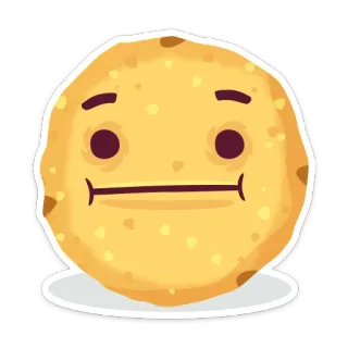 😐 08e96ecb emoji, tanpa ekspresi, makanan, biskuit, kerupuk, wajah whatsapp sticker