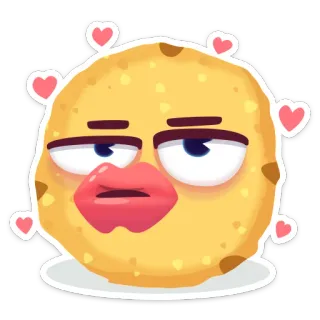 💋 f5862ee2 emoji, kue kering, cinta, ciuman, kasih sayang, karakter whatsapp sticker