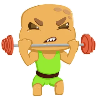 💪 56801390 haltérophilie, exercice, fitness, dessin animé, sport, gym telegram sticker