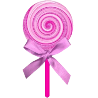 🍭 011e2044 Lutscher, Süßigkeit, süß, rosa, Nachtisch, Leckerli, Spirale, Schleife telegram sticker